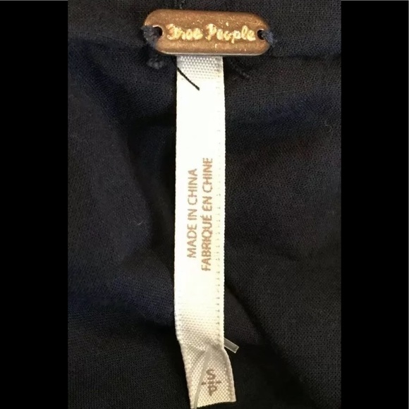 Free people hooded cotton shirt top blouse relaxed fit navy S - Picture 10 of 12